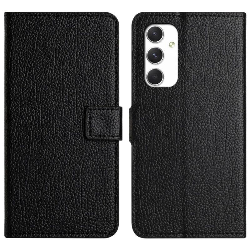 Lærdeksel Folio Deksel Samsung Galaxy A16 5g Mobildeksel Litchi Leather Effect