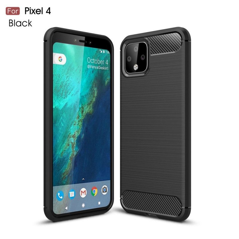 Deksel for Google Pixel 4 Svart Børstet Karbonfiber