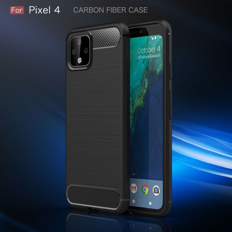 Deksel for Google Pixel 4 Svart Børstet Karbonfiber