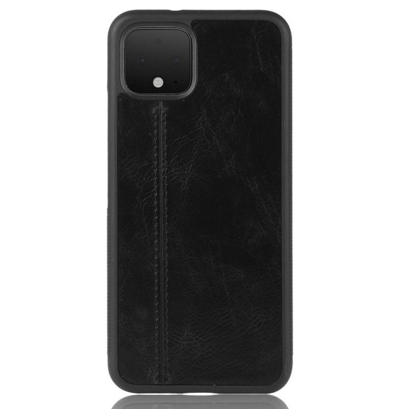 Deksel for Google Pixel 4 Svart Sydd Skinneffekt