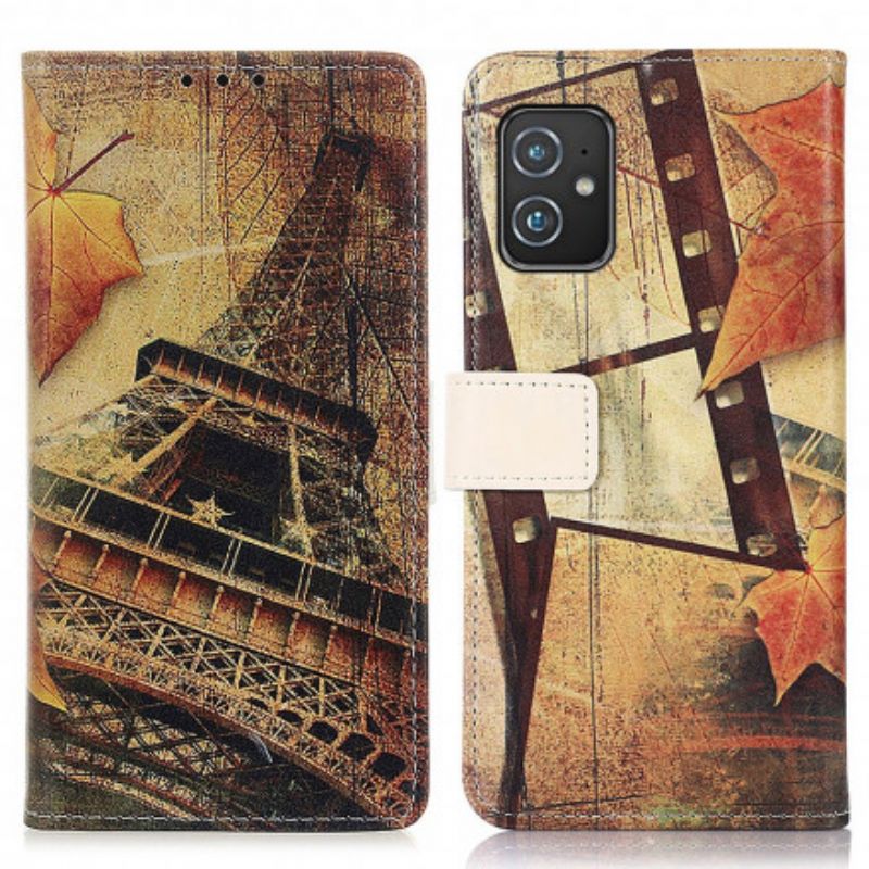 Folio Deksel Asus Zenfone 8 Eiffeltårnet Om Høsten
