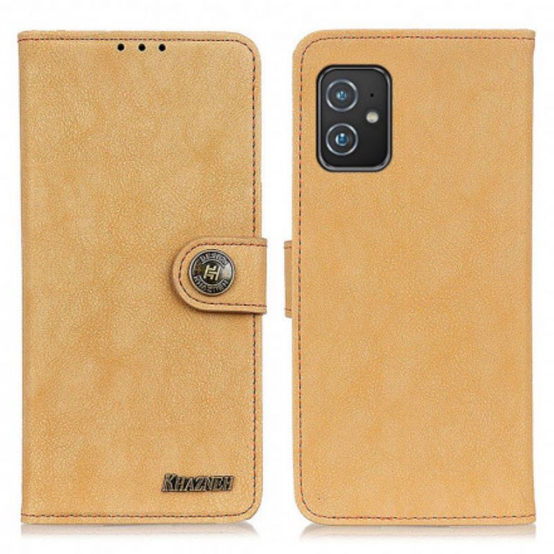 Folio Deksel Asus Zenfone 8 Faux Leather Split Retro Khazneh