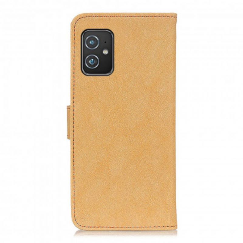 Folio Deksel Asus Zenfone 8 Faux Leather Split Retro Khazneh