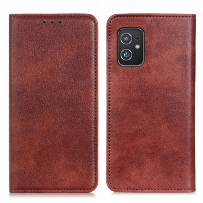 Folio Deksel Asus Zenfone 8 Single Split Litchi Leather