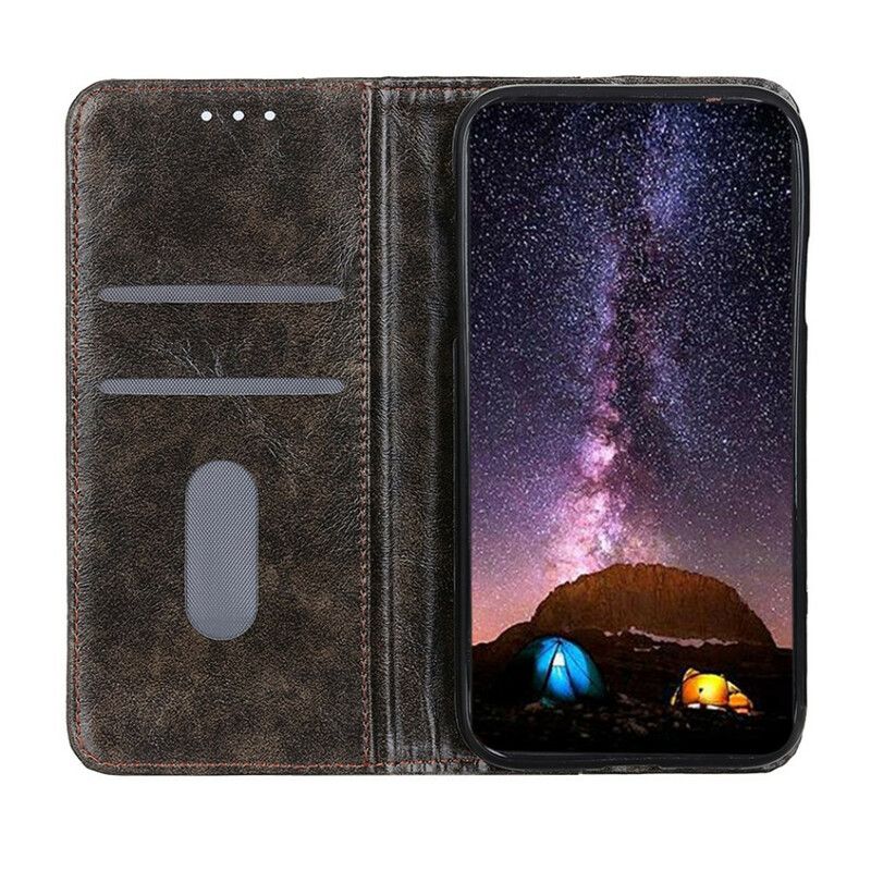 Folio Deksel Asus Zenfone 8 Split Leather Vintage Nagler Beskyttelse Deksel