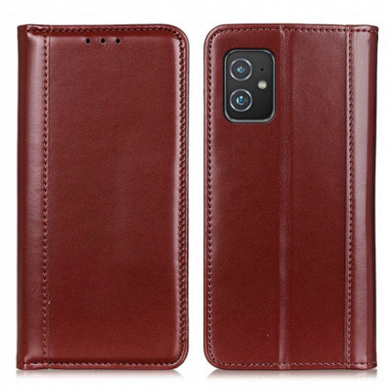 Folio Deksel Lær Asus Zenfone 8 Shining Split Leather