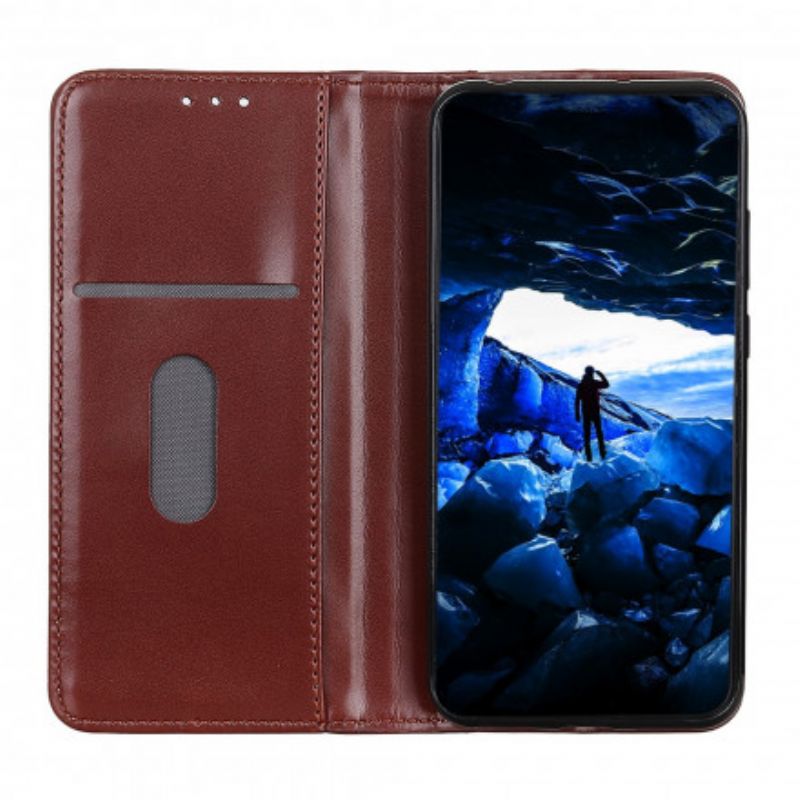 Folio Deksel Lær Asus Zenfone 8 Shining Split Leather