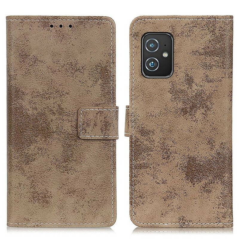 Folio Deksel Til Asus Zenfone 8 Vintage Kunstskinn