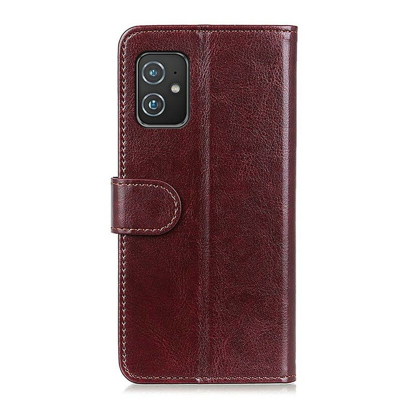 Lærdeksel Folio Deksel Asus Zenfone 8 Mobildeksel Faux Leather Finesse