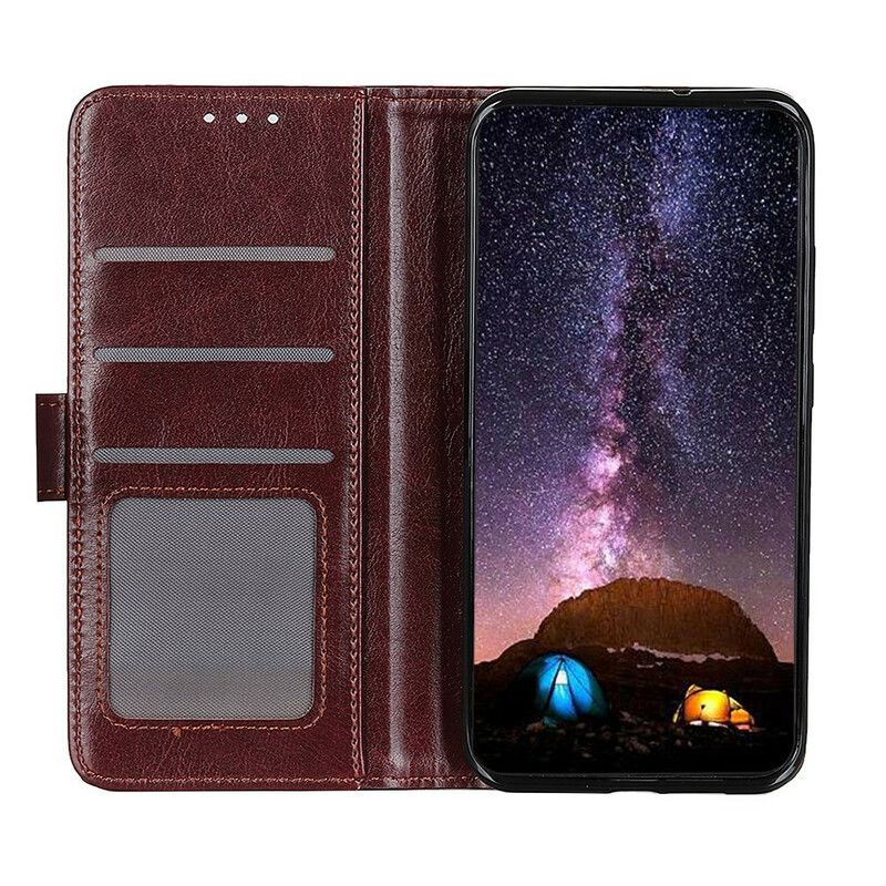 Lærdeksel Folio Deksel Asus Zenfone 8 Mobildeksel Faux Leather Finesse