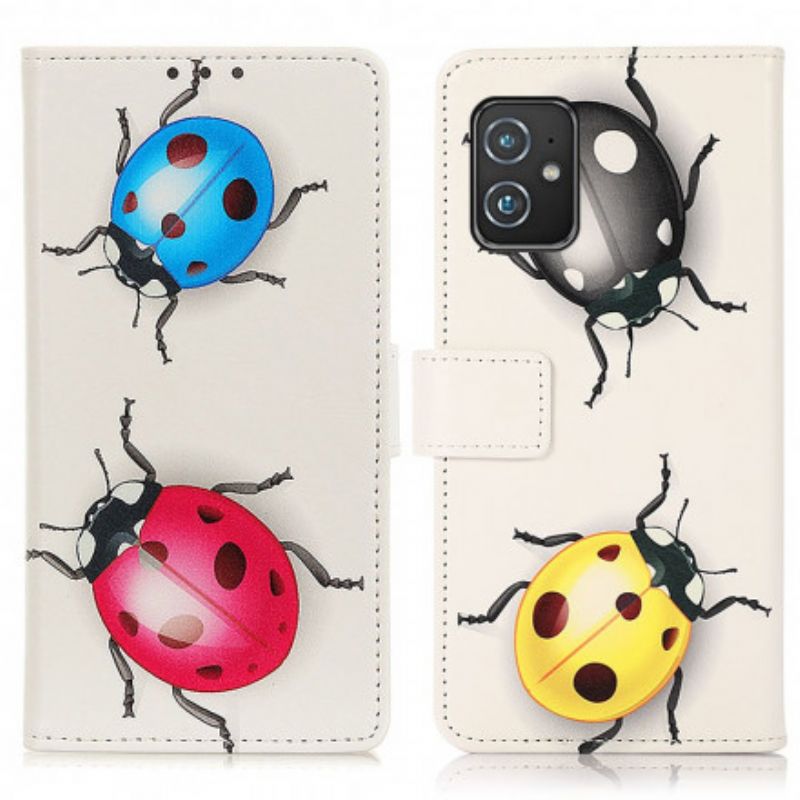 Lærdeksel Folio Deksel Asus Zenfone 8 Mobildeksel Ladybugs