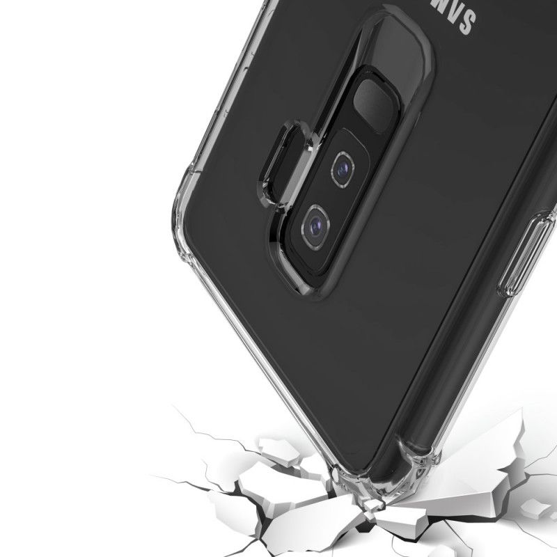 Deksel Samsung Galaxy S9 Plus Svart Gjennomsiktige Leeu-Beskyttelsesputer Anti-fall