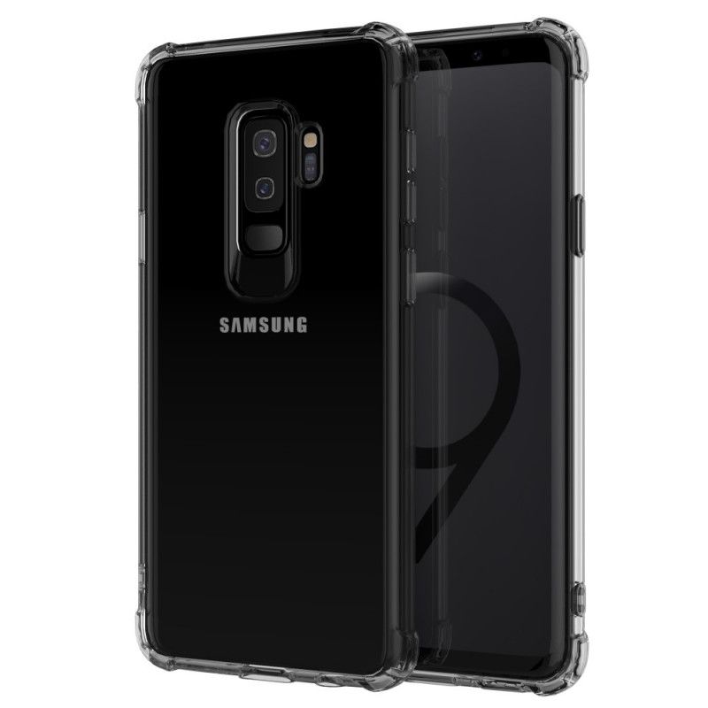 Deksel Samsung Galaxy S9 Plus Svart Gjennomsiktige Leeu-Beskyttelsesputer Anti-fall