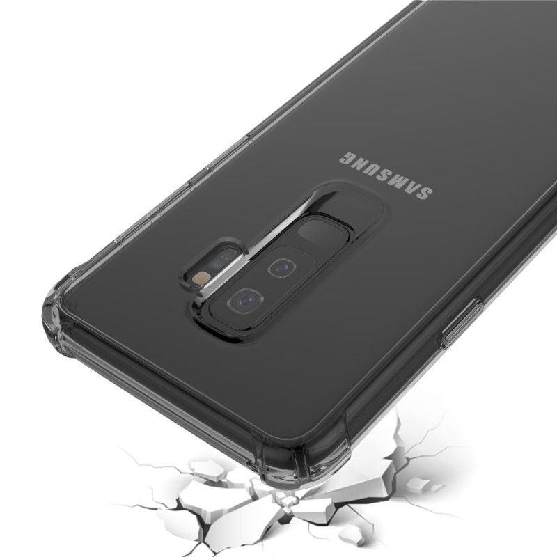 Deksel Samsung Galaxy S9 Plus Svart Gjennomsiktige Leeu-Beskyttelsesputer Anti-fall