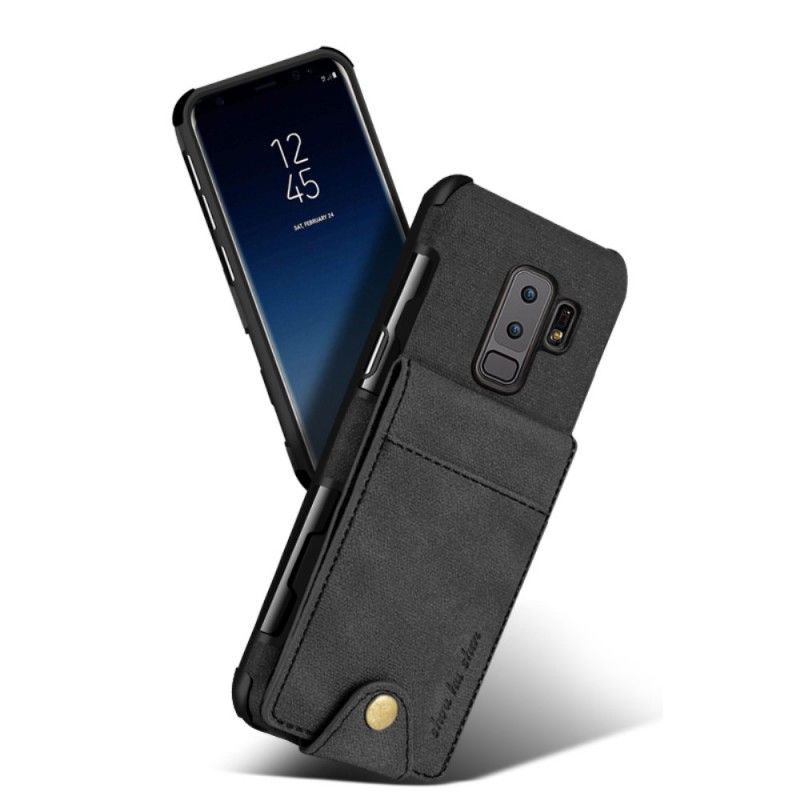 Deksel Samsung Galaxy S9 Plus Svart Sammenleggbar Kortholder