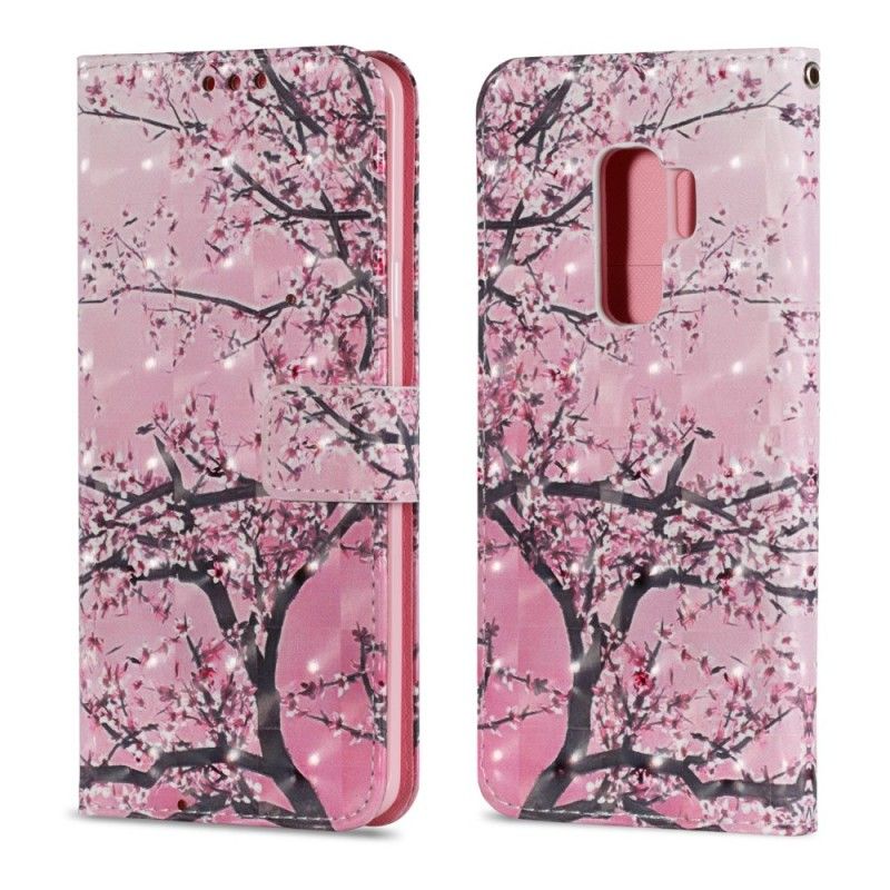 Folio Deksel for Samsung Galaxy S9 Plus Blomstrende Tre