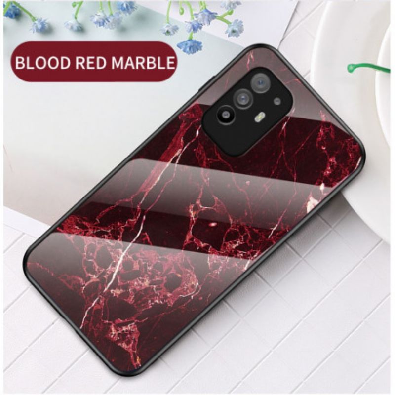 Deksel Oppo A94 5g Mobildeksel Marmorfarger Herdet Glass