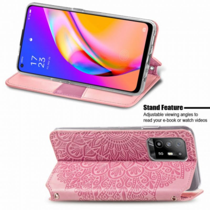 Folio Deksel Lær Oppo A94 5g Mobildeksel Mandala