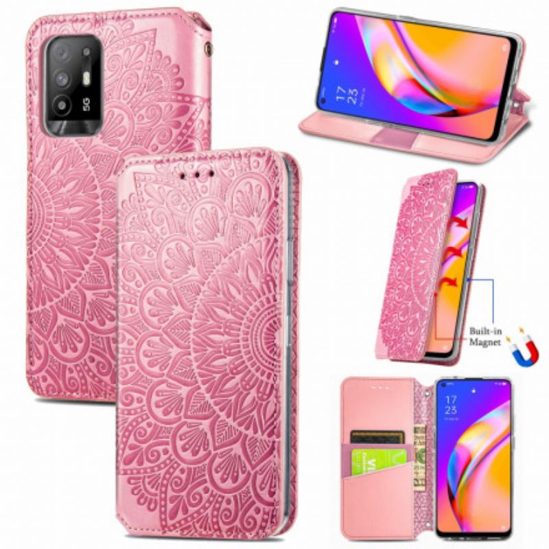 Folio Deksel Lær Oppo A94 5g Mobildeksel Mandala