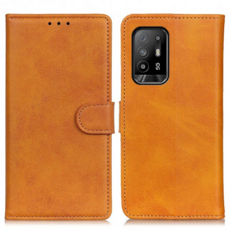 Folio Deksel Oppo A94 5g Retro Matt Skinneffekt Beskyttelse Deksel