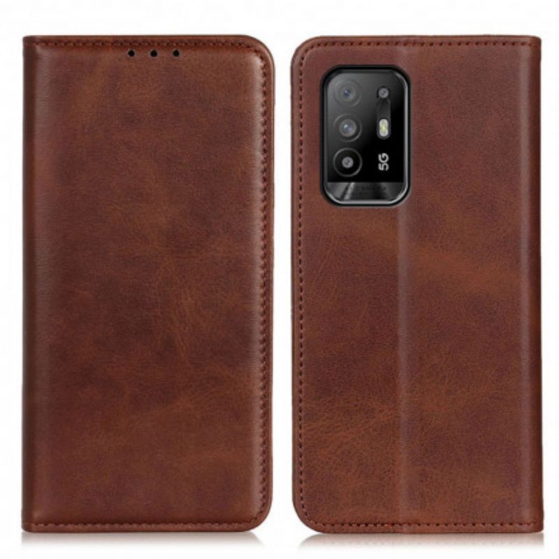 Folio Deksel Oppo A94 5g Split Leather Elegance