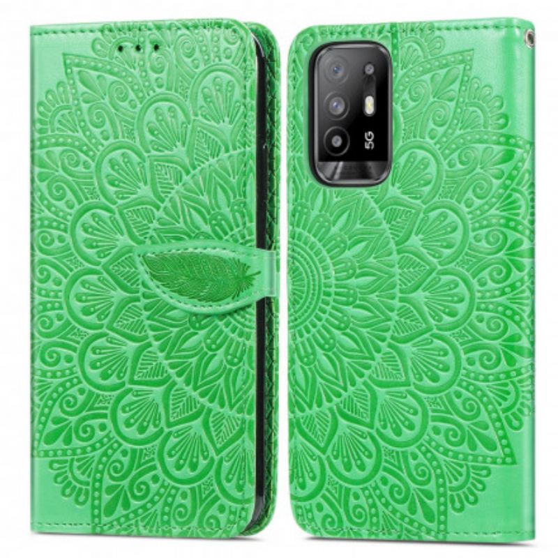 Folio Deksel Oppo A94 5g Tribal Leaves Beskyttelse Deksel