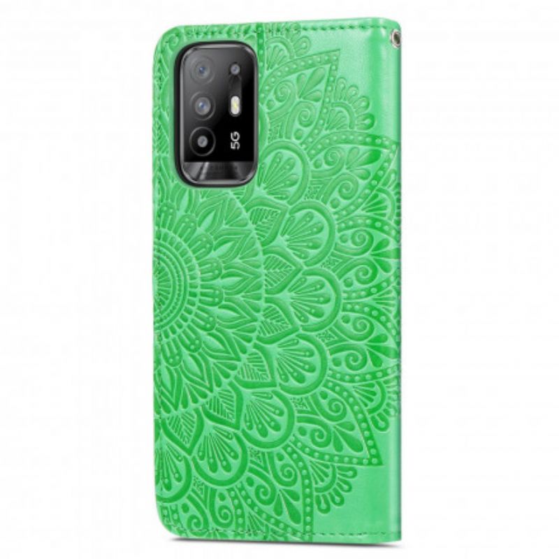 Folio Deksel Oppo A94 5g Tribal Leaves Beskyttelse Deksel