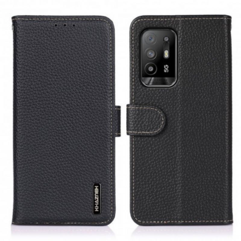 Lærdeksel Folio Deksel Oppo A94 5g Lychee Leather Khazneh