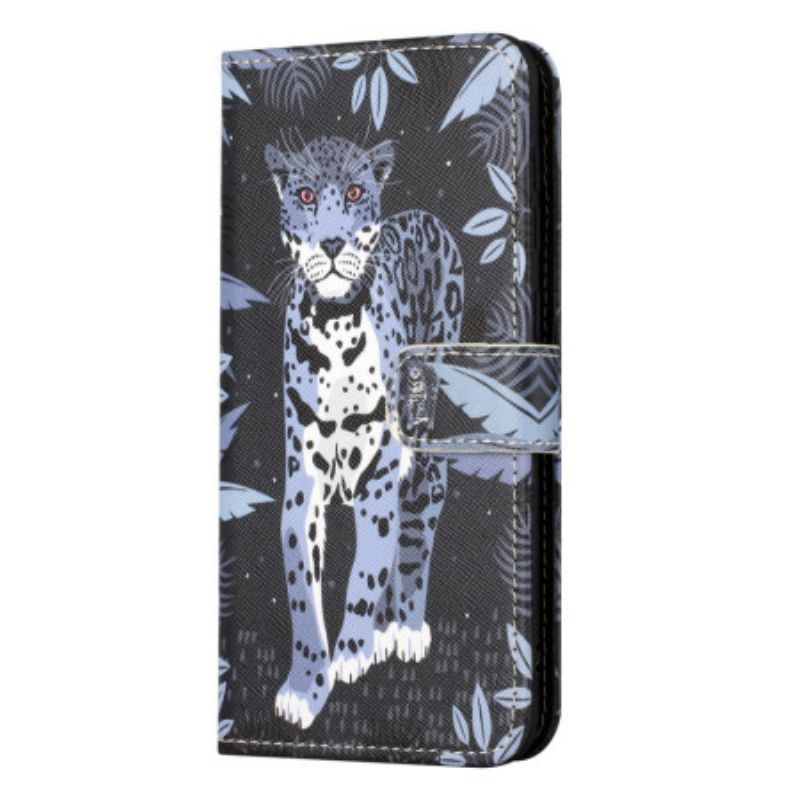 Folio Deksel Samsung Galaxy S24 Fe Leopard Med Stropp