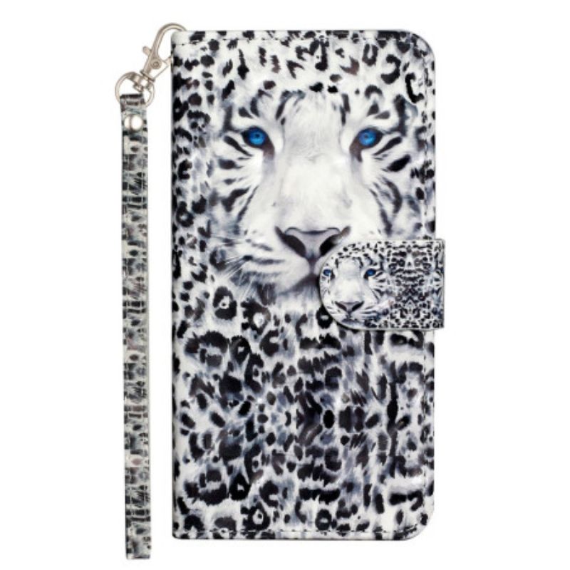 Folio Deksel Samsung Galaxy S24 Fe Leopard Med Stropp