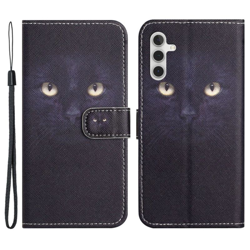 Folio Deksel Samsung Galaxy S24 Fe Strappy Cat Eyes