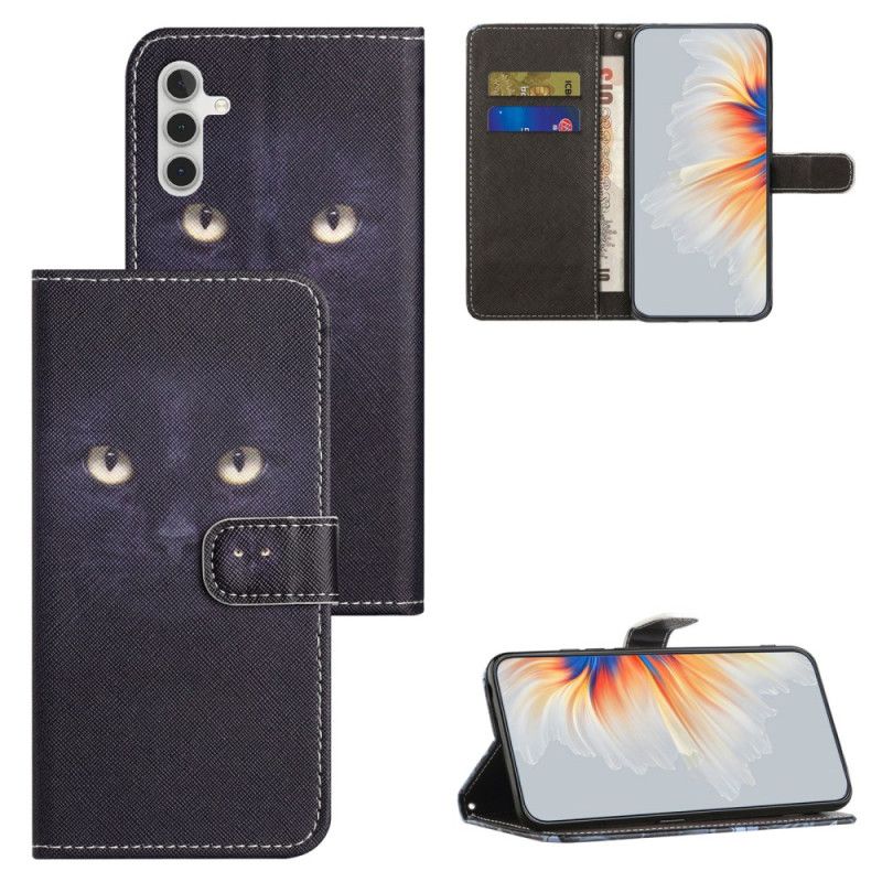 Folio Deksel Samsung Galaxy S24 Fe Strappy Cat Eyes