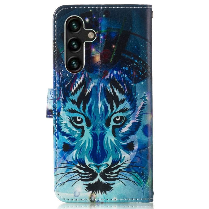 Folio Deksel Til Samsung Galaxy S24 Fe Wolf Print Strap