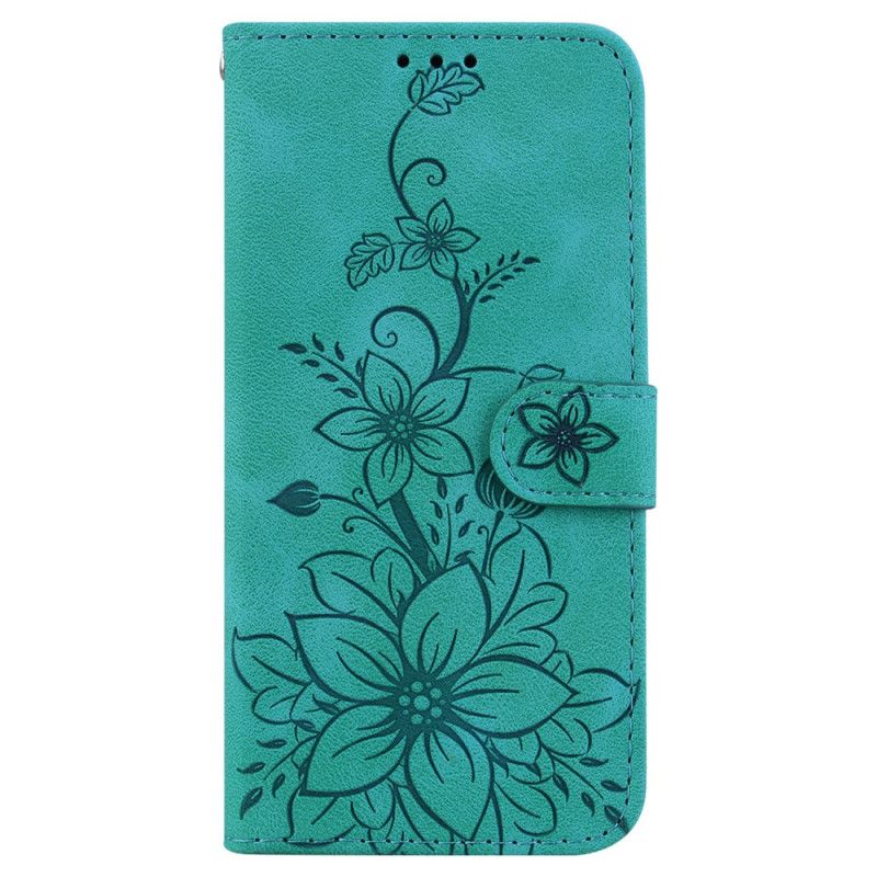 Lærdeksel Folio Deksel Samsung Galaxy S24 Fe Mobildeksel Floral Semsket Skinneffekt