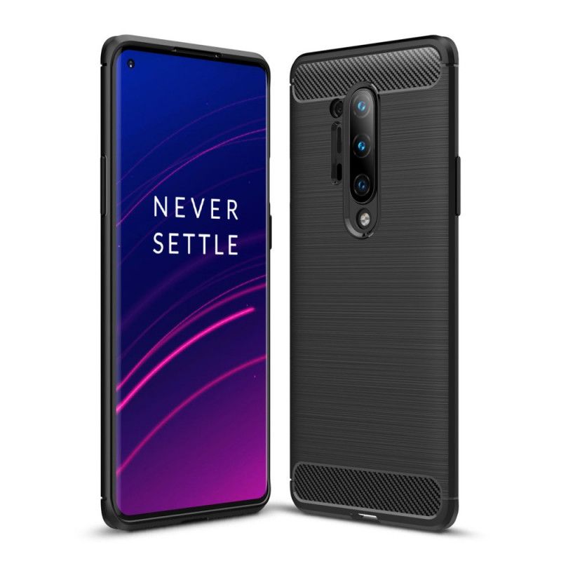 Deksel for OnePlus 8 Pro Svart Børstet Karbonfiber