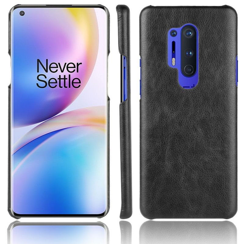 Deksel for OnePlus 8 Pro Svart Ytelse Lychee Lær Effekt