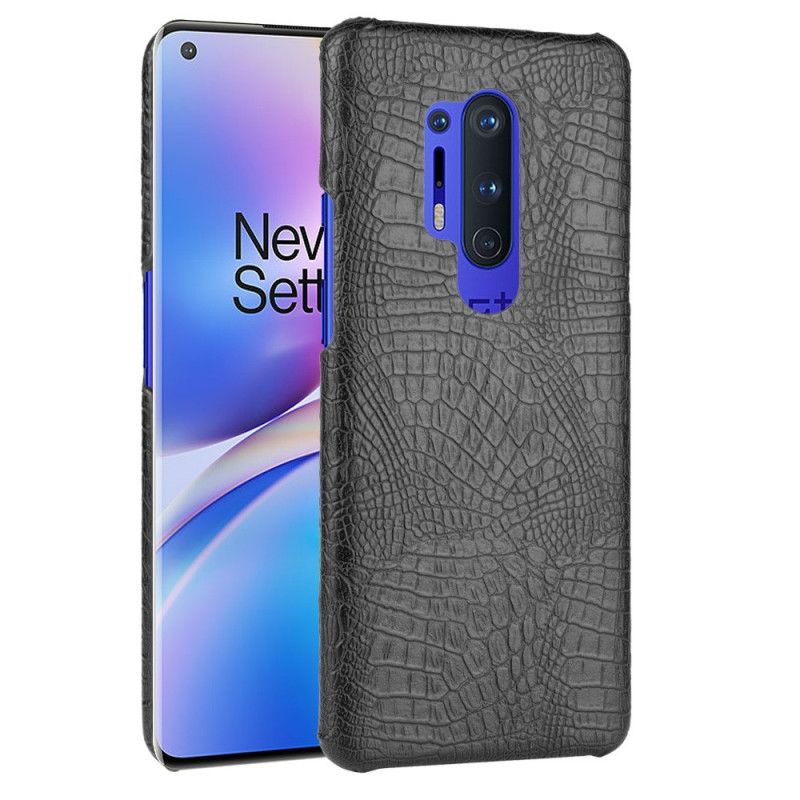 Deksel OnePlus 8 Pro Svart Krokodillehudeffekt Beskyttelse