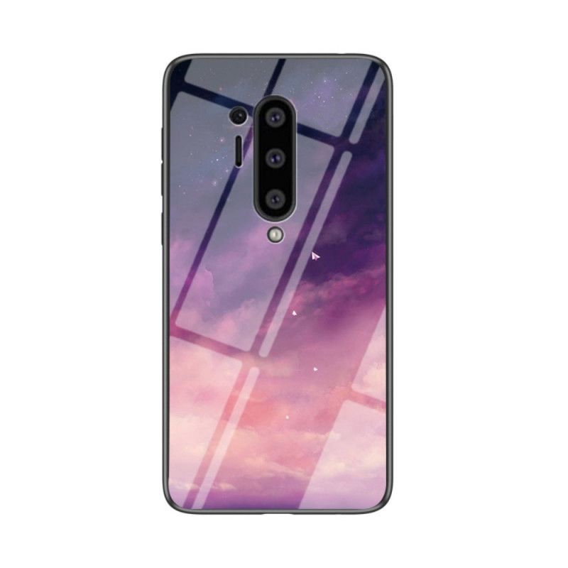 Deksel OnePlus 8 Pro Svart Mobildeksel Herdet Glass Med Stjernehimmel