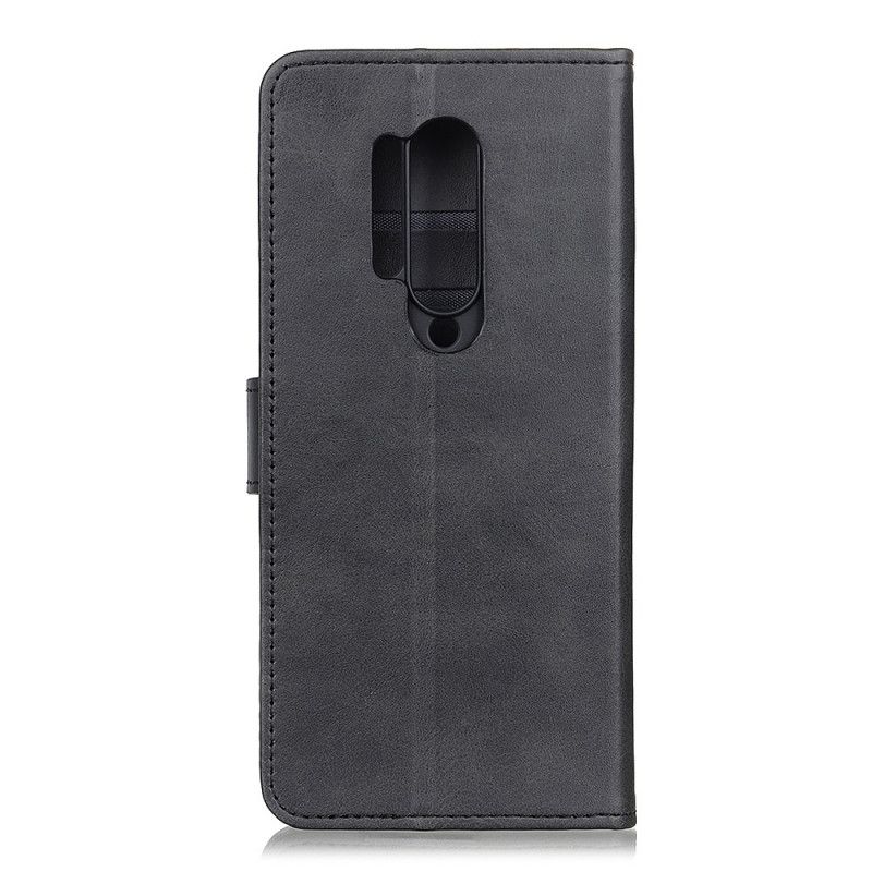 Folio Deksel OnePlus 8 Pro Svart Matt Skinneffekt