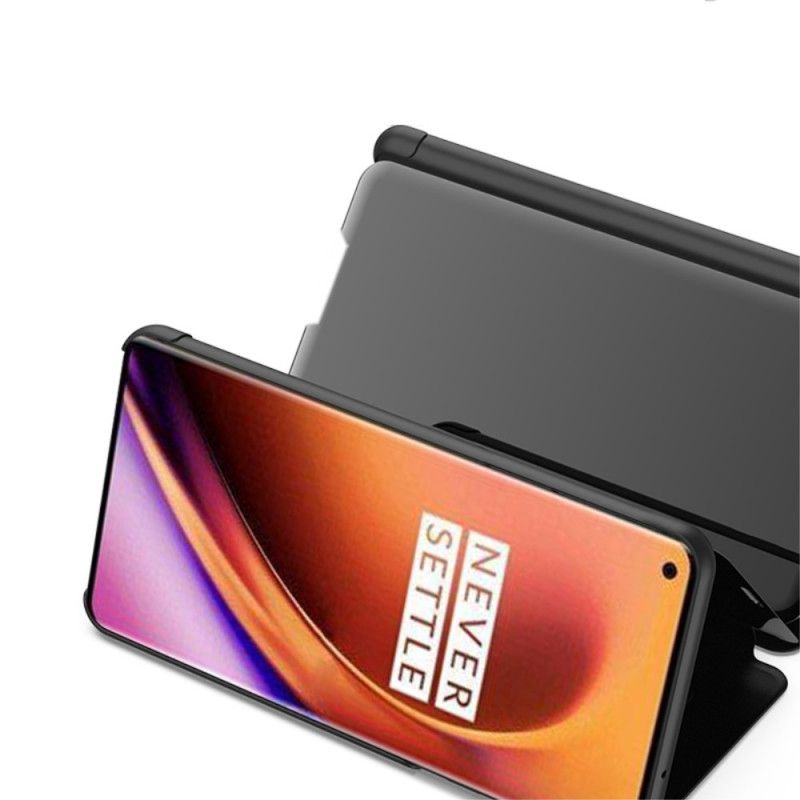 Folio Deksel OnePlus 8 Pro Svart Mobildeksel Speil