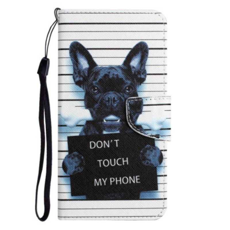 Folio Deksel Til Samsung Galaxy S23 Plus 5G Med Kjede Dog Ikke Rør Telefonen Min Med Snor