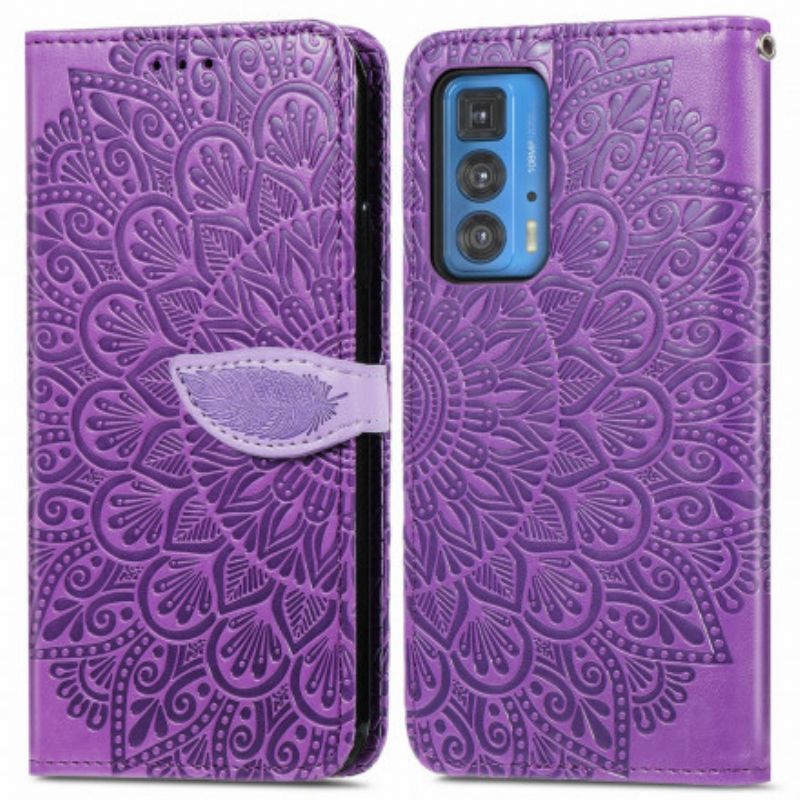 Folio Deksel Motorola Edge 20 Pro Feather Mandala