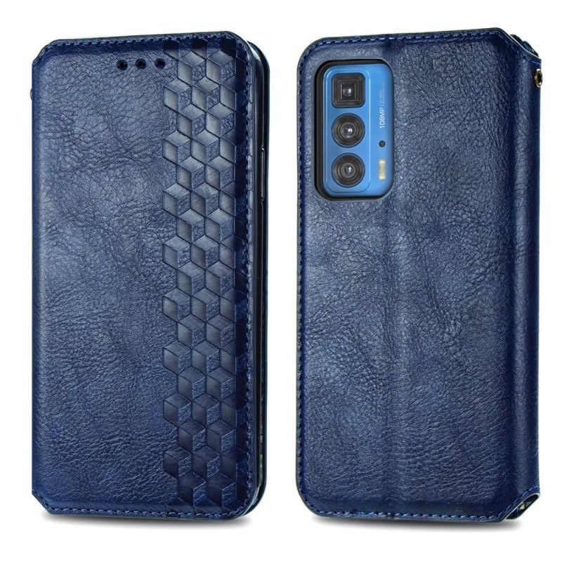 Folio Deksel Motorola Edge 20 Pro Leather Effect Diamond Texture Beskyttelse Deksel