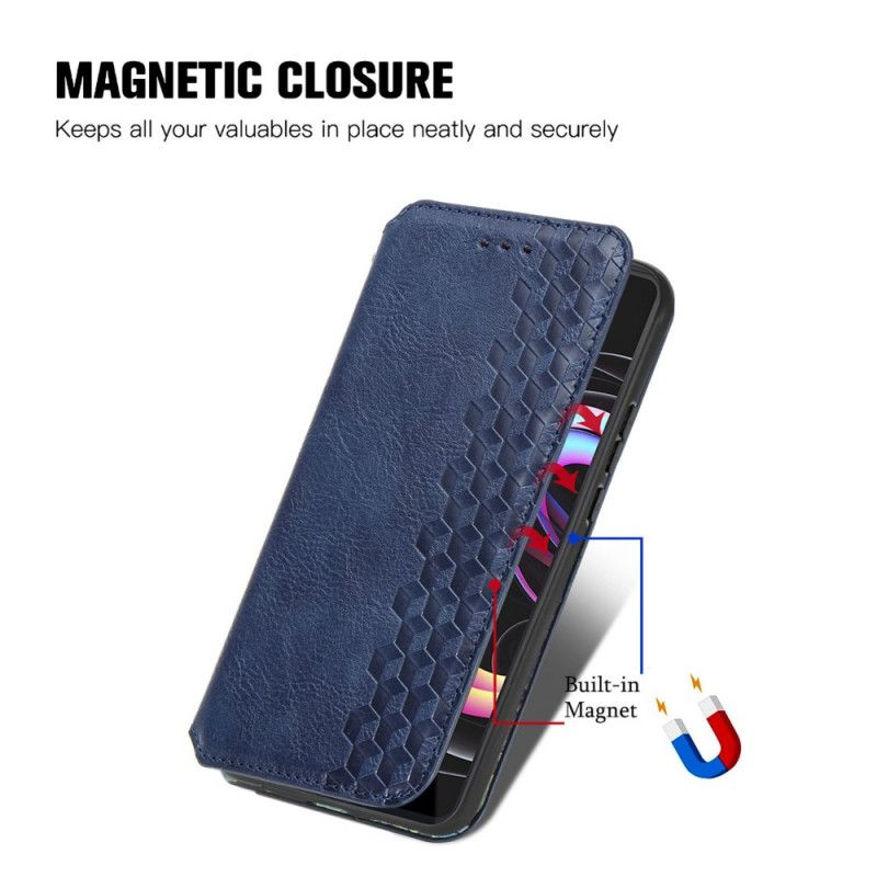 Folio Deksel Motorola Edge 20 Pro Leather Effect Diamond Texture Beskyttelse Deksel