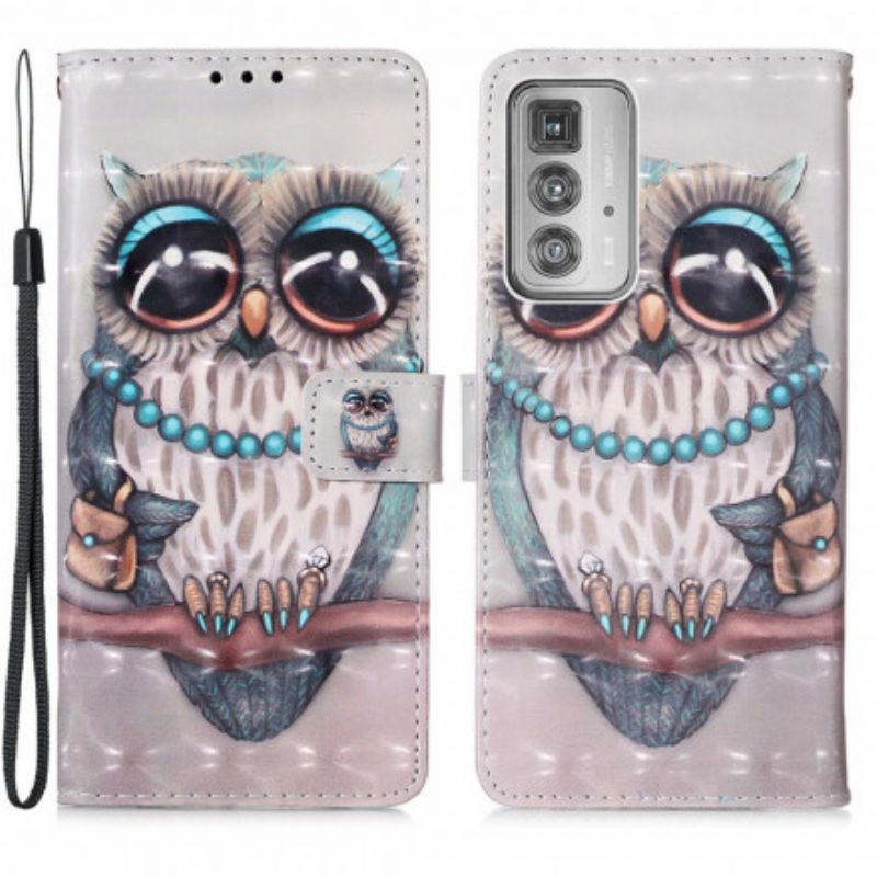 Folio Deksel Motorola Edge 20 Pro Miss Owl Beskyttelse Deksel