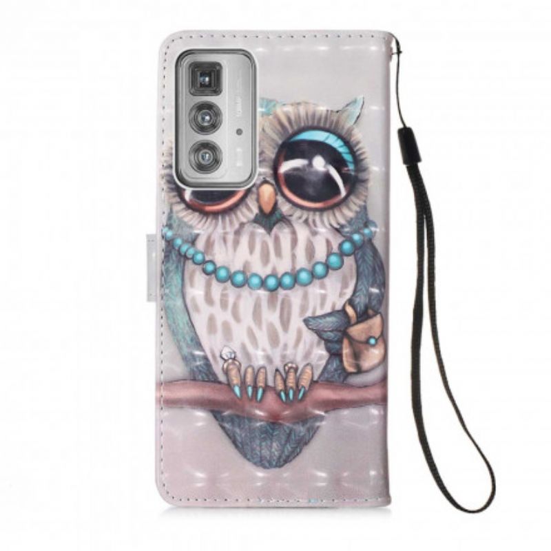 Folio Deksel Motorola Edge 20 Pro Miss Owl Beskyttelse Deksel