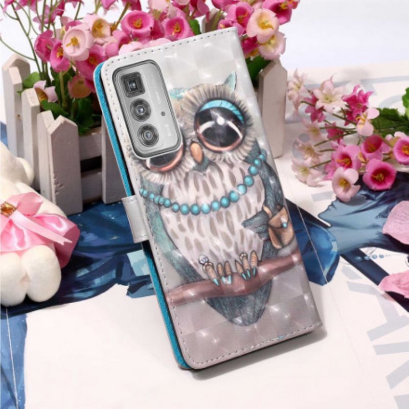 Folio Deksel Motorola Edge 20 Pro Miss Owl Beskyttelse Deksel