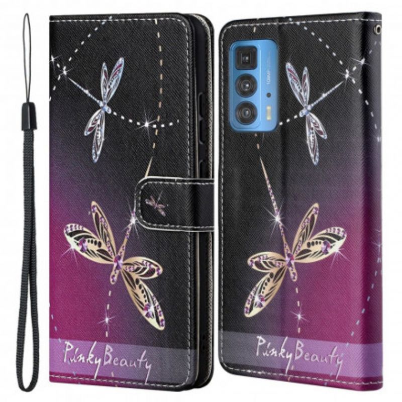 Folio Deksel Motorola Edge 20 Pro Thong Dragonflies