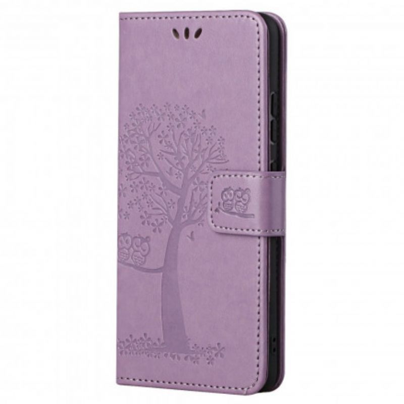 Folio Deksel Motorola Edge 20 Pro Tree Og Strappy Owls