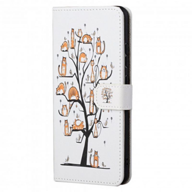 Folio Deksel Til Motorola Edge 20 Pro Funky Cats Strappy